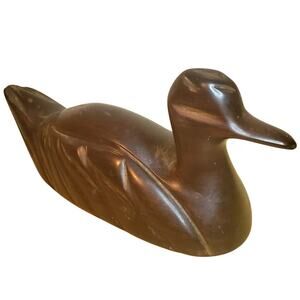 Wooden Duck Decoy Decor Vintage Carved 3.5"